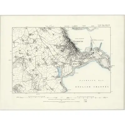 1877 Map of Cornwall LXXI.SE, 1888 Print