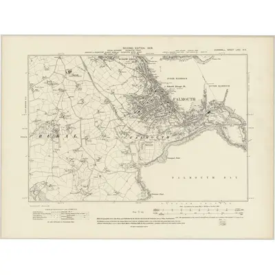 1906 Map of Cornwall LXXI.SE, 1909 Print