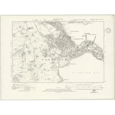 1933 Map of Cornwall LXXI.SE, 1935 Print