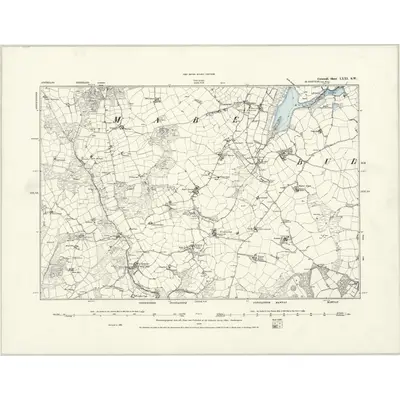 1878 Map of Cornwall LXXI.SW, 1888 Print