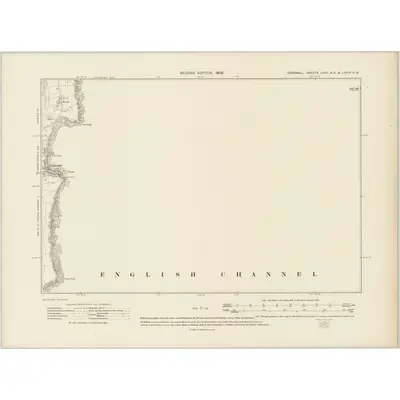 1906 Map of Cornwall LXXII.NE & LXIIA.NW, 1908 Print