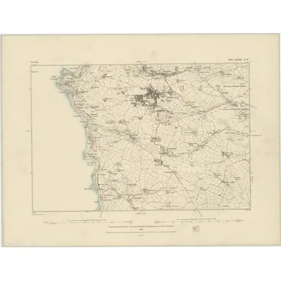 1876 Map of Cornwall LXXIII.NW, 1883 Print