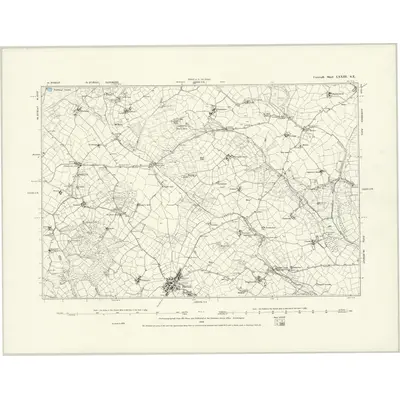 1876 Map of Cornwall LXXIII.SE, 1888 Print