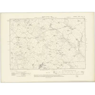1906 Map of Cornwall LXXIII.SE, 1908 Print