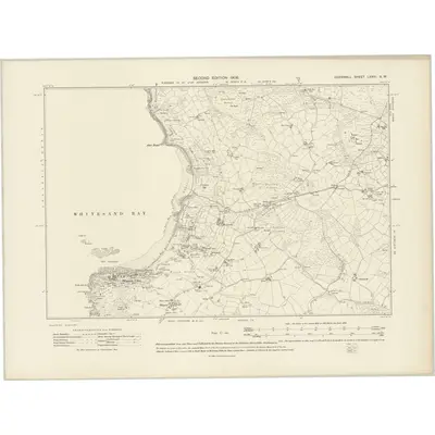 1906 Map of Cornwall LXXIII.SW, 1908 Print