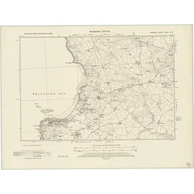 1938 Map of Cornwall LXXIII.SW, 1944 Print