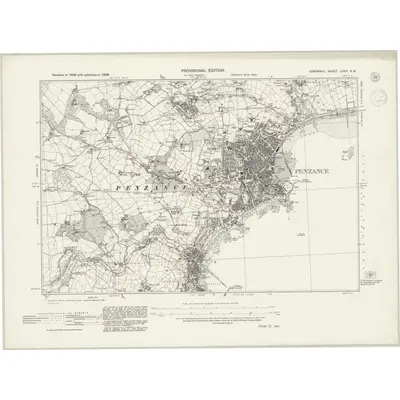1938 Map of Cornwall LXXIV.NW, 1945 Print