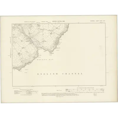 1906 Map of Cornwall LXXIX.NW, 1908 Print