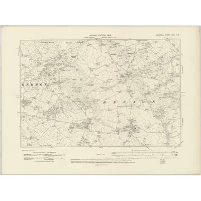 1906 Map of Cornwall LXXV.NE, 1909 Print