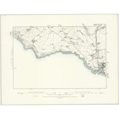 1877 Map of Cornwall LXXV.SE, 1888 Print