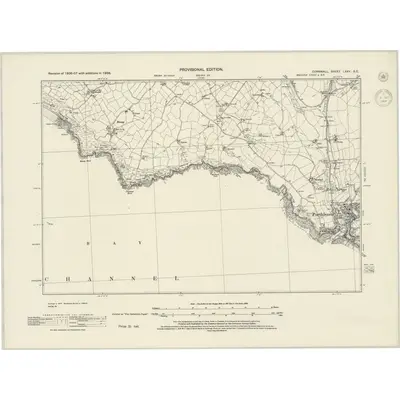 1938 Map of Cornwall LXXV.SE, 1944 Print
