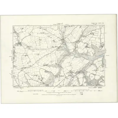 1877 Map of Cornwall LXXVI.SE, 1888 Print