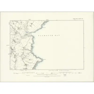 1878 Map of Cornwall LXXVII.NE, 1888 Print