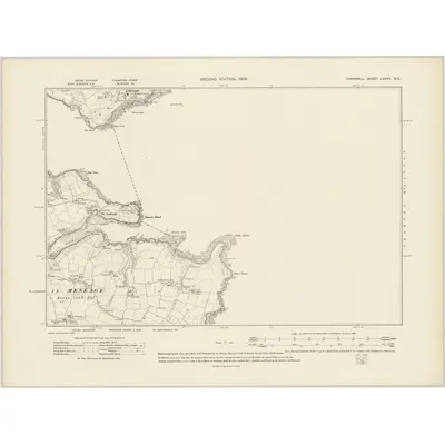 1906 Map of Cornwall LXXVII.SE, 1908 Print