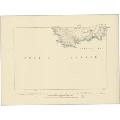 1876 Map of Cornwall LXXVIII.SW, 1887 Print