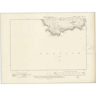 1906 Map of Cornwall LXXVIII.SW, 1909 Print
