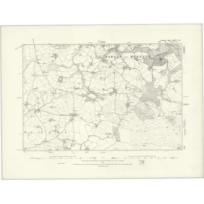 1878 Map of Cornwall LXXX.NE, 1888 Print