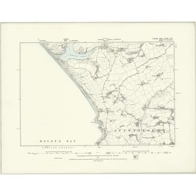 1877 Map of Cornwall LXXX.NW, 1888 Print