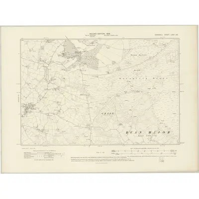 1906 Map of Cornwall LXXX.SE, 1908 Print