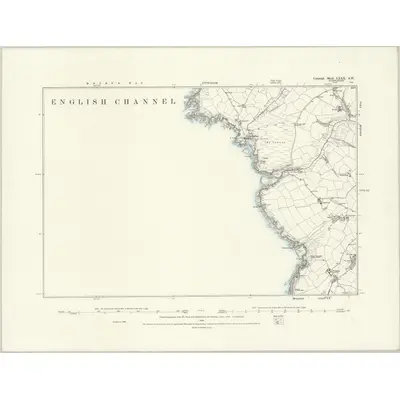 1878 Map of Cornwall LXXX.SW, 1888 Print
