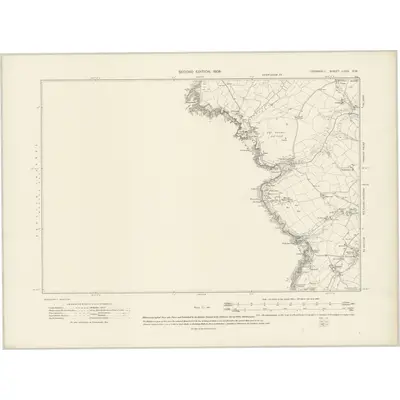 1906 Map of Cornwall LXXX.SW, 1908 Print