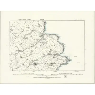 1878 Map of Cornwall LXXXI.NE, 1888 Print