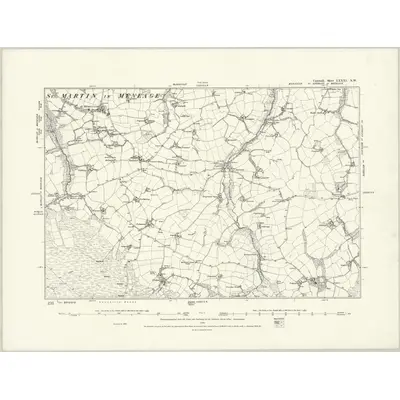 1878 Map of Cornwall LXXXI.NW, 1888 Print