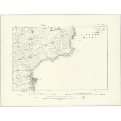 1878 Map of Cornwall LXXXI.SE, 1888 Print