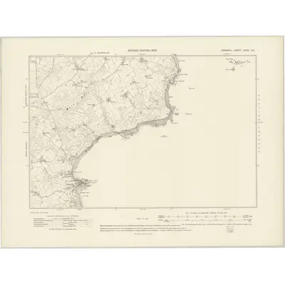 1906 Map of Cornwall LXXXI.SE, 1908 Print