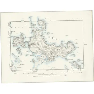 1888 Map of Cornwall LXXXII.NE & SE, 1889 Print