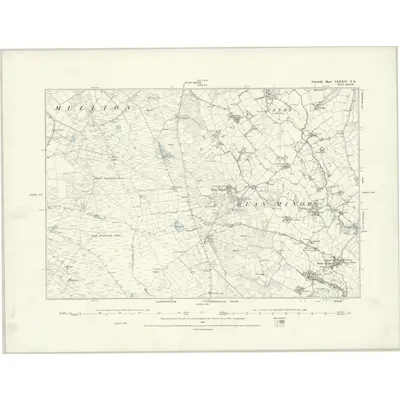 1878 Map of Cornwall LXXXIV.NE, 1888 Print