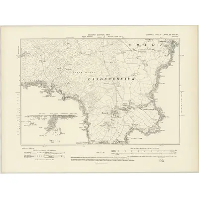 1906 Map of Cornwall LXXXIV.SE & XC.NE, 1908 Print