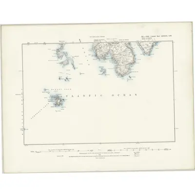 1887 Map of Cornwall LXXXIX.NW, 1889 Print