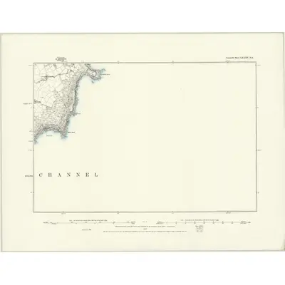 1878 Map of Cornwall LXXXV.NE, 1888 Print