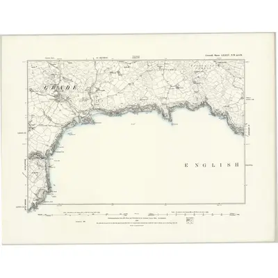 1878 Map of Cornwall LXXXV.NW & SW, 1888 Print
