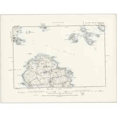 1887 Map of Cornwall LXXXVII.NE, 1889 Print