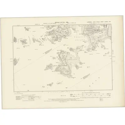 1906 Map of Cornwall LXXXVII.NW, 1909 Print