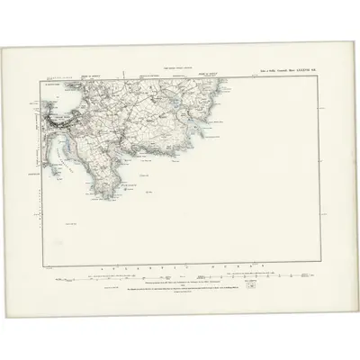 1887 Map of Cornwall LXXXVII.SE, 1889 Print