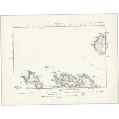 1887 Map of Cornwall LXXXVII.SW, 1889 Print