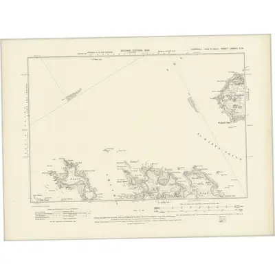 1906 Map of Cornwall LXXXVII.SW, 1909 Print