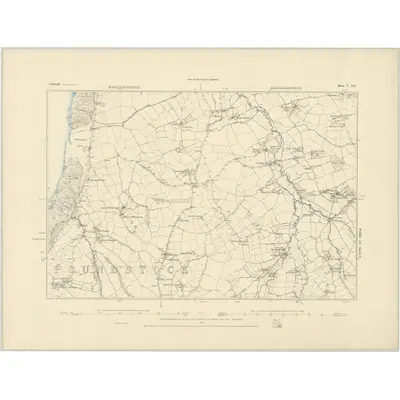 1883 Map of Cornwall V.SE, 1884 Print