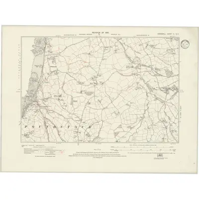 1932 Map of Cornwall V.SE, 1933 Print