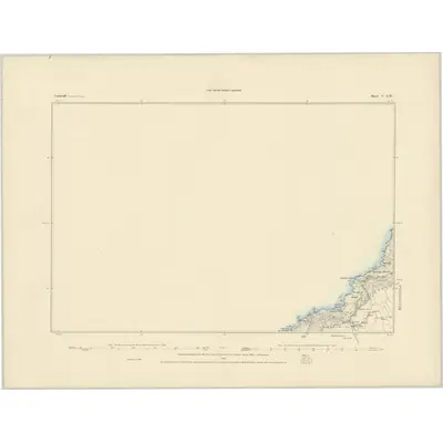 1883 Map of Cornwall V.SW, 1884 Print