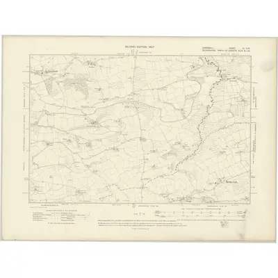 1905 Map of Cornwall VI.NW, 1907 Print