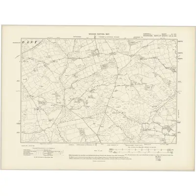 1905 Map of Cornwall VI.SE, 1907 Print