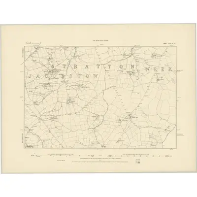 1882 Map of Cornwall VIII.SE, 1884 Print