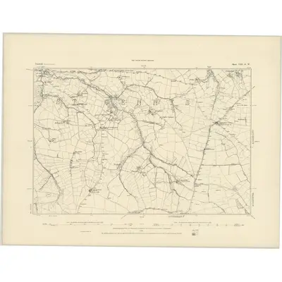 1882 Map of Cornwall VIII.SW, 1884 Print