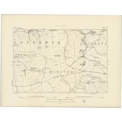 1882 Map of Cornwall X.SE, 1884 Print