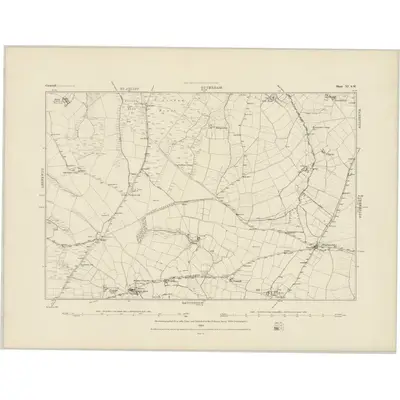 1882 Map of Cornwall XI.SW, 1884 Print