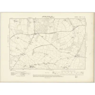1905 Map of Cornwall XI.SW, 1907 Print